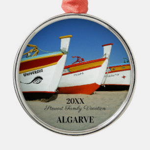 Fischerboote auf dem Foto der Algarve Ornament Aus Metall