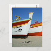 Fischerboote auf dem Foto der Algarve Postkarte (Vorne/Hinten)