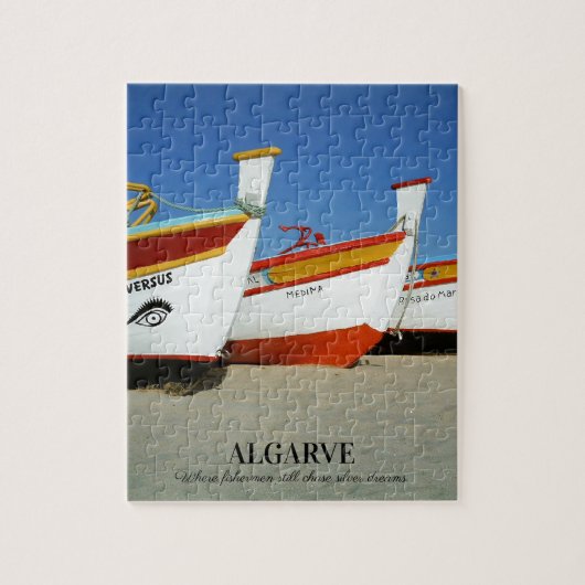 Fischerboote auf dem Foto der Algarve Puzzle (Vertikal)