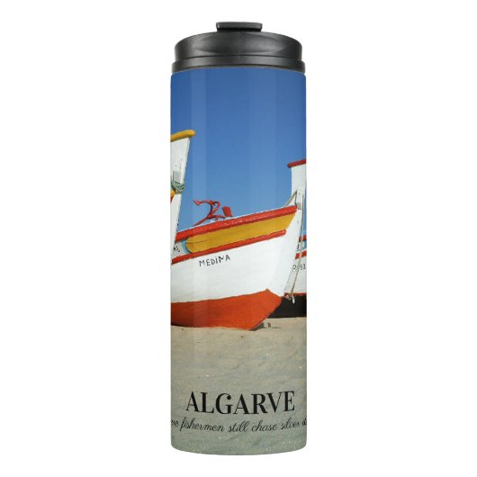 Fischerboote auf dem Foto der Algarve Thermosbecher (Vorderseite)