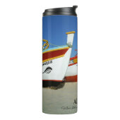 Fischerboote auf dem Foto der Algarve Thermosbecher (Nach links gedreht)