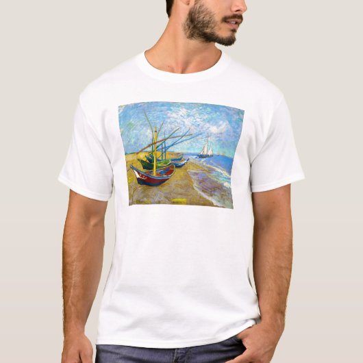 Fischerboote auf dem Strand durch Vincent van Gogh T-Shirt (Vorderseite)
