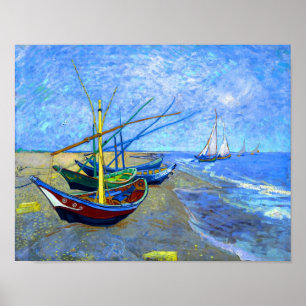 Fischerboote Beach Saintes-Maries Van Gogh Fine Poster