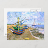 Fischerboote Beach Saintes-Maries Van Gogh Fine Postkarte (Vorne/Hinten)