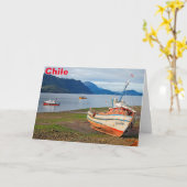 Fischerboote, Hornopiren, Chile Karte (Gelbe Blume)