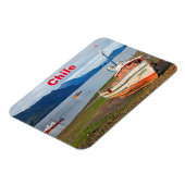 Fischerboote, Hornopiren, Chile Magnet (Linke Seite)
