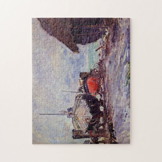 Fischerboote im Étretat Monet Fine Art Puzzle (Vertikal)