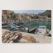 Fischerboote im Hafen Castellammare Del Golfo Puzzle (Horizontal)