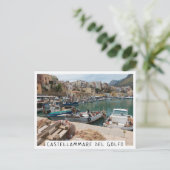 Fischerboote im Hafen von Castellammare del Golfo Postkarte (Stehend Vorderseite)