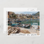 Fischerboote im Hafen von Castellammare del Golfo Postkarte (Vorne/Hinten)