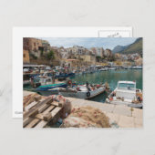 Fischerboote im Hafen von Castellammare del Golfo Postkarte (Vorne/Hinten)