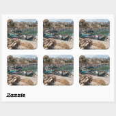 Fischerboote im Hafen von Castellammare del Golfo Quadratischer Aufkleber (Blatt)