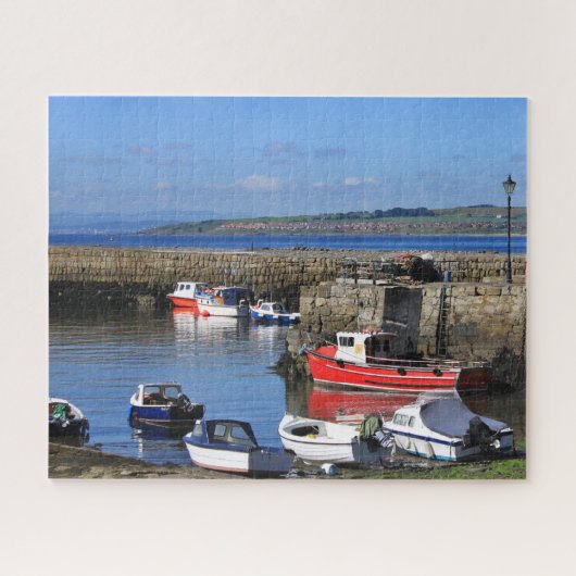 Fischerboote im hübschen Hafen - Schottland Puzzle (Horizontal)