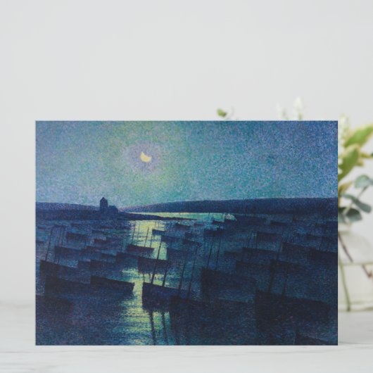 Fischerboote im Mondlicht (Camaret, Frankreich) Karte (Stehend Vorderseite)