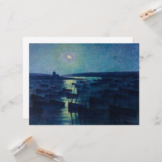 Fischerboote im Mondlicht (Camaret, Frankreich) Karte (Vorderseite/Rückseite Beispiel)