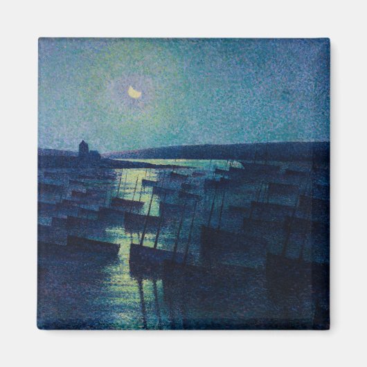 Fischerboote im Mondlicht (Camaret, Frankreich) Magnet (Vorne)