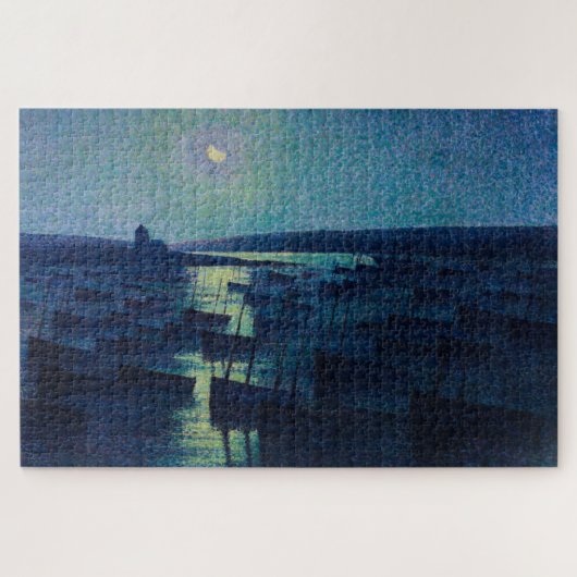 Fischerboote im Mondlicht (Camaret, Frankreich) Puzzle (Horizontal)