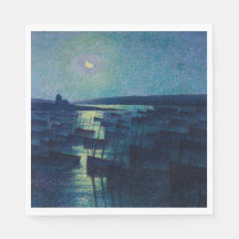 Fischerboote im Mondlicht (Camaret, Frankreich)