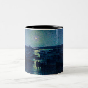Fischerboote im Mondlicht (Camaret, Frankreich) Zweifarbige Tasse