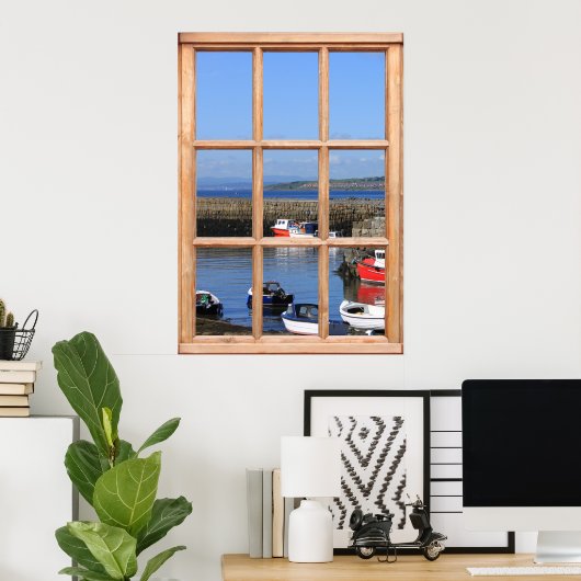 Fischerboote - Imitate-Fenstereffekt Poster (Heimbüro)
