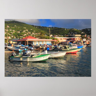 Fischerboote in Frenchtown, St Thomas USVI Poster