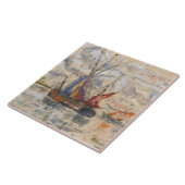 Fischerboote in La Rochelle, c.1919-21 Fliese (Seite)