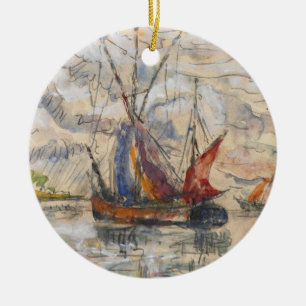 Fischerboote in La Rochelle, c.1919-21 Keramikornament