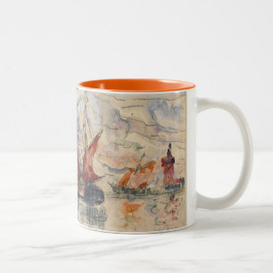 Fischerboote in La Rochelle, c.1919-21 Zweifarbige Tasse