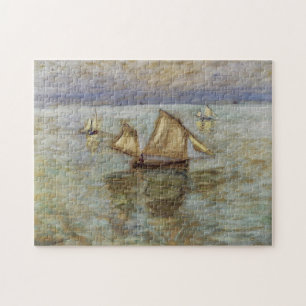 Fischerboote in Pourville Monet Feine Kunst Puzzle