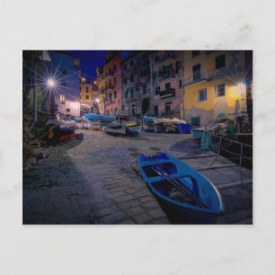 Fischerboote in Riomaggiore, Cinque Terre, Italien Postkarte