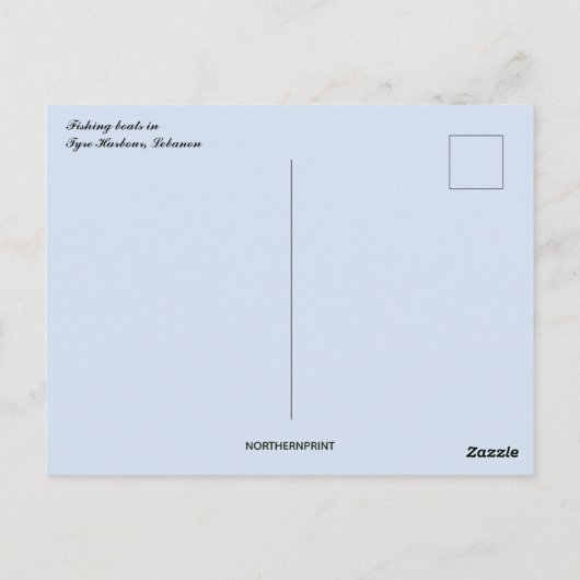 Fischerboote in Tire Harbor Libanon Postkarte (Rückseite)