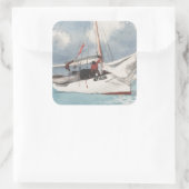 Fischerboote, Key West Quadratischer Aufkleber (Tasche)
