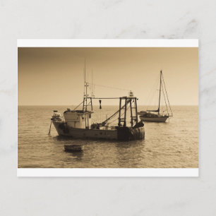 Fischerboote Leigh auf See Postkarte