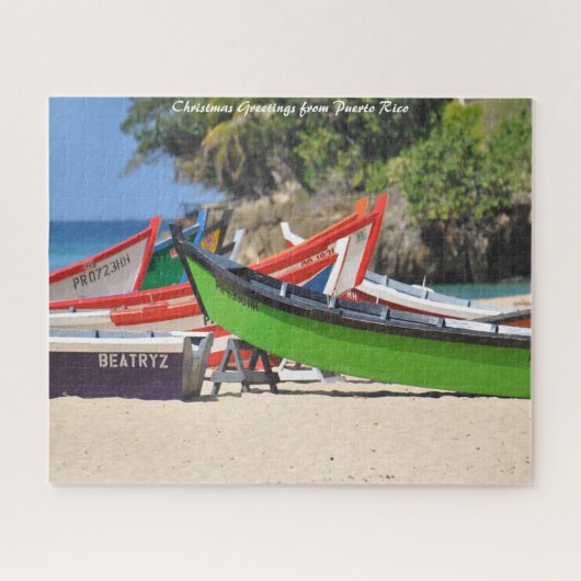 Fischerboote Puerto Rico.Weihnachtsgrüße Puzzle (Horizontal)