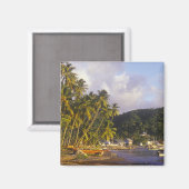 Fischerboote, Soufriere, St. Lucia, Karibik Magnet (Vorderseite/Rückseite)