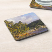Fischerboote, Soufriere, St Lucia, Karibik Untersetzer (Linke Seite)