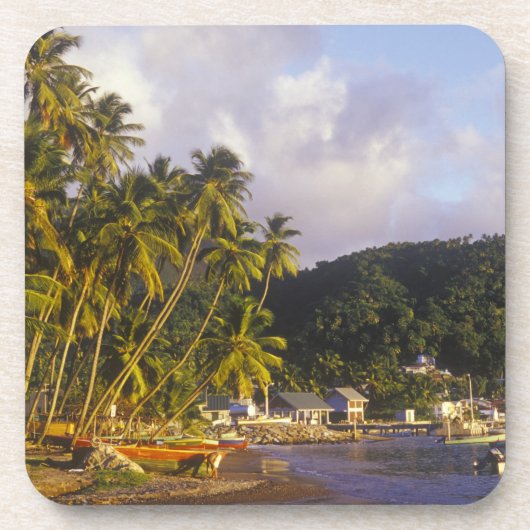 Fischerboote, Soufriere, St Lucia, Karibik Untersetzer (Vorderseite)