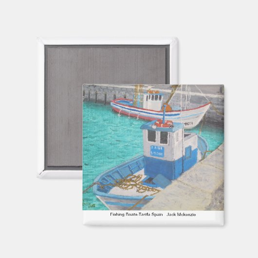 Fischerboote - Tarifa Spanien Magnet (Vorderseite/Rückseite)