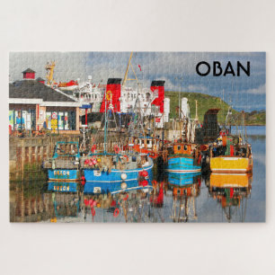 Fischerboote und Fähren, Oban, Schottland Puzzle