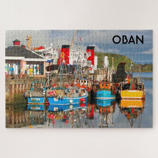 Fischerboote und Fähren, Oban, Schottland Puzzle (Horizontal)