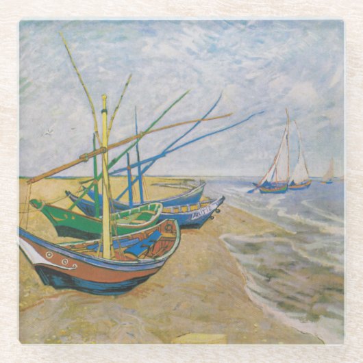 Fischerboote | Vincent van Gogh Glasuntersetzer (Vorderseite)
