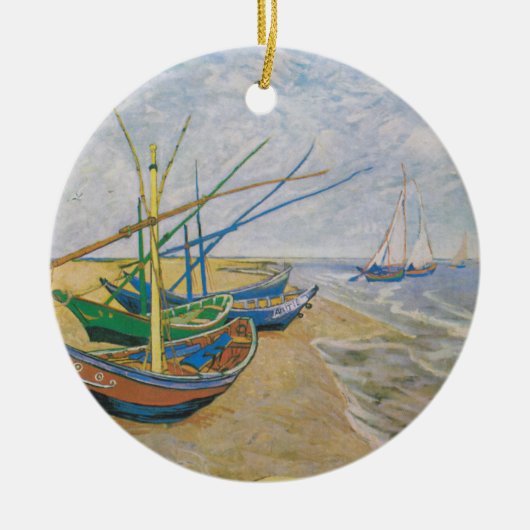 Fischerboote | Vincent van Gogh Keramik Ornament (Vorne)