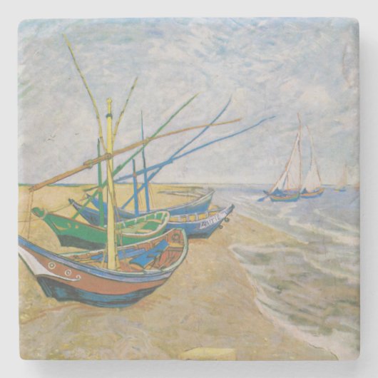 Fischerboote | Vincent van Gogh Steinuntersetzer (Vorderseite)