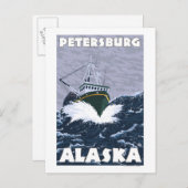 Fischerbootszene - Petersburg, Alaska Postkarte (Vorne/Hinten)