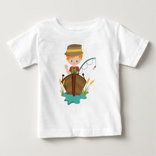 Fischerbote, Fischer, Angelrute, Orangefarbenes Ha Baby T-shirt (Vorderseite)