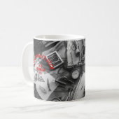Fischerdeck Schwarz-Weiß-Tasse Kaffeetasse (Vorderseite Links)