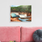 Fischerdorf Akryllische Landschaft Leinwanddruck (Insitu (Wohnzimmer))