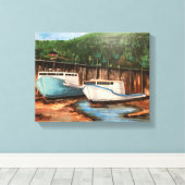 Fischerdorf Akryllische Landschaft Leinwanddruck (Insitu (Holzboden))