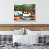 Fischerdorf Akryllische Landschaft Leinwanddruck (Insitu (Schlafzimmer))