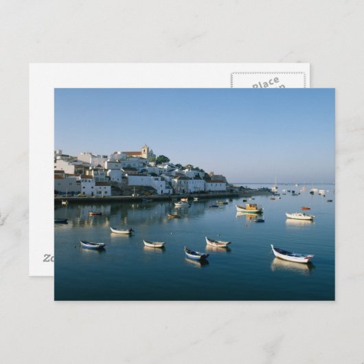 Fischerdorf Ferragudo, Algarve, Portugal 2 Postkarte (Vorne/Hinten)